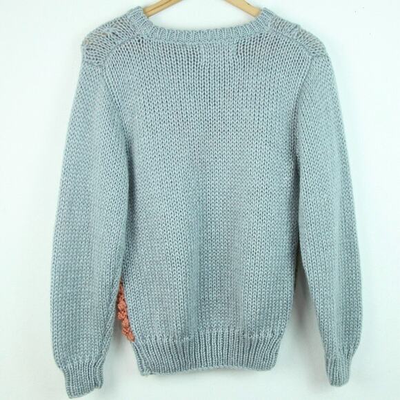 Vintage Handmade Pullover Sweater S M Cottagecore Farm Bobble Granny Cabincore - Picture 10 of 10